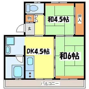 2DKの間取り画像