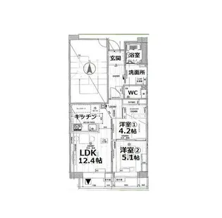 東京都品川区上大崎2【マンション】の間取り