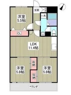 3LDKの間取り画像