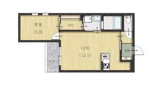 広島県福山市南本庄2丁目【アパート】の間取り