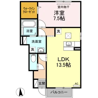 広島県福山市大門町1【アパート】の間取り