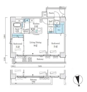 コスモグラシア内神田【3階】の間取り