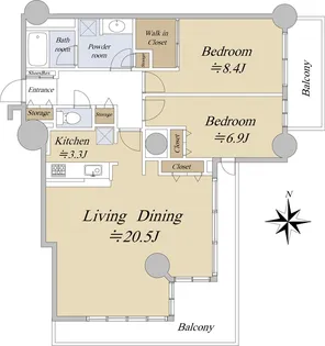 エルザタワー55【32階】の間取り