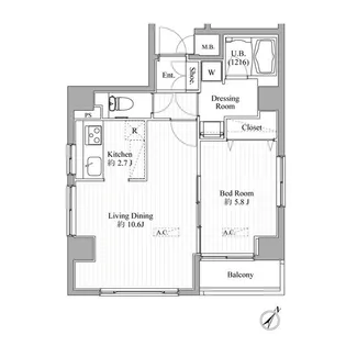 ハーモニーレジデンス月島#002【8階】の間取り