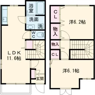 大阪府四條畷市岡山1【アパート】の間取り