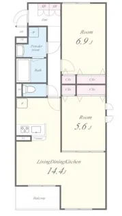 千葉県流山市おおたかの森南3【アパート】の間取り