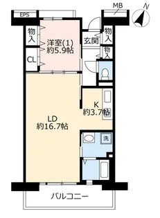 URプロムナード東伏見【2階】の間取り