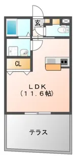 サウスローズ古市【1階】の間取り