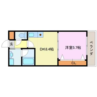ウエストドゥソレイユ【1階】の間取り