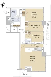 パークタワー西新宿【38階】の間取り