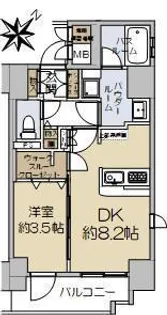 エステムコート神戸元町通II THE SARON【8階】の間取り