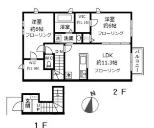 ユーアイヴィレッジ【2階】の間取り