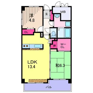 ミ・アモール【6階】の間取り
