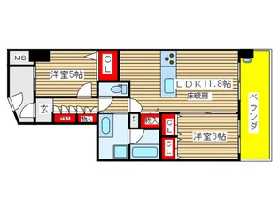 イニシア朝霞【11階】の間取り