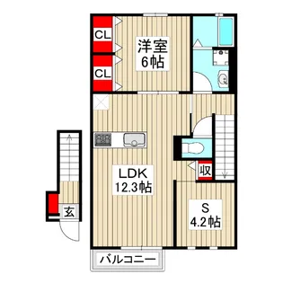 クレール膝折【2階】の間取り