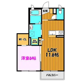 ベレオガーデンズ久留米II【2階】の間取り