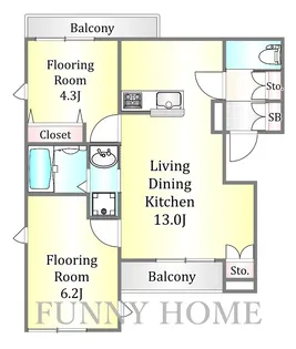 ヴァーチェ桜ヶ丘【2階】の間取り