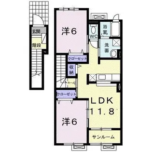ピュアー・ファミーユA【2階】の間取り