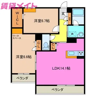 シャーメゾンステージ富田B【3階】の間取り