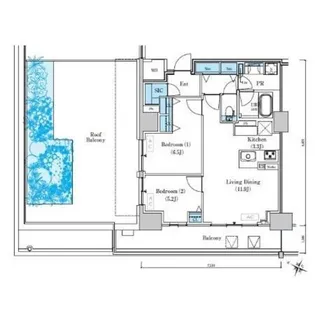 ロイヤルパークスER万代【6階】の間取り