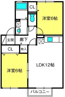 グリーンテラス長野A【2階】の間取り