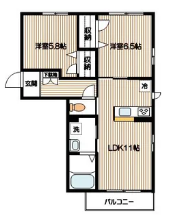 シェモア【1階】の間取り