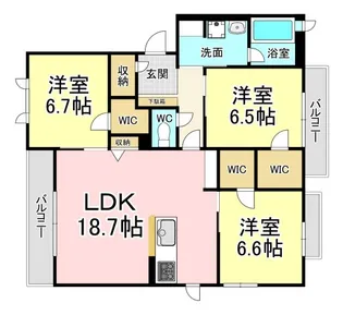 リバプール楠木【3階】の間取り