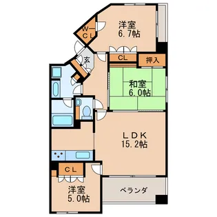 アップルパレス丸の内【4階】の間取り