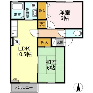 フローラK【2階】の間取り