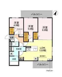 リベルテ四条梅津【3階】の間取り