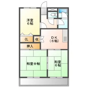 入江マンション D棟【2階】の間取り