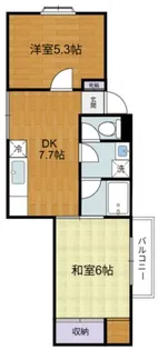 フラット三輪【3階】の間取り