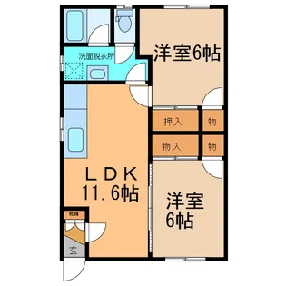 コーポ緑西【1階】の間取り