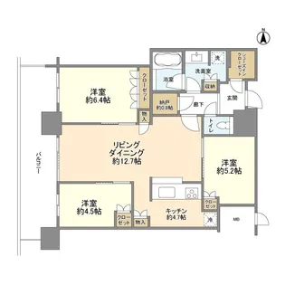 パークシティ武蔵小杉 ステーションフォレストタワー【39階】の間取り