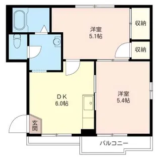 ウエストヴィレッジII【1階】の間取り