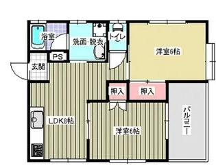 コーポB【2階】の間取り