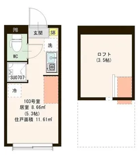 ブッパラ ミライ【1階】の間取り