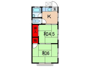 コーポ曷川【1階】の間取り