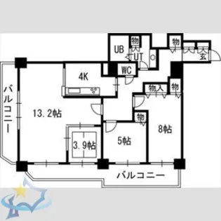 知事公館前タワーレジデンス【16階】の間取り