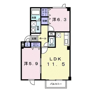 オサツハウスII【2階】の間取り