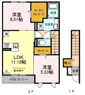 コーワ・ルミナス弐番館【2階】の間取り