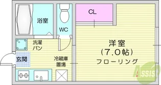 プライムプレイス連坊【1階】の間取り