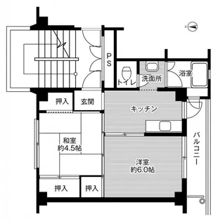 ビレッジハウス仁左平1号棟【1階】の間取り