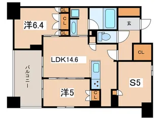 横須賀中央レジデンス【4階】の間取り