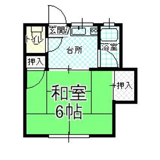お茶屋町ハイツB棟【2階】の間取り