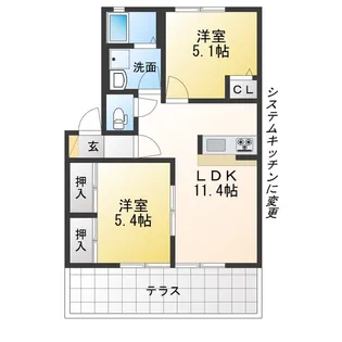 喜楽 B【1階】の間取り