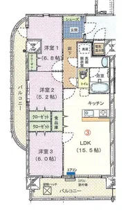 ブライムタワー古川 1201【12階】の間取り