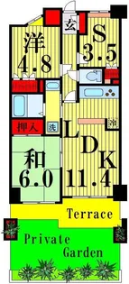 朝日パリオ西新井西館【1階】の間取り