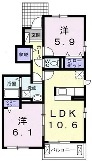 アット イーズ【1階】の間取り