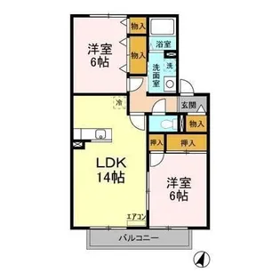 シャインメモリー館 E【2階】の間取り